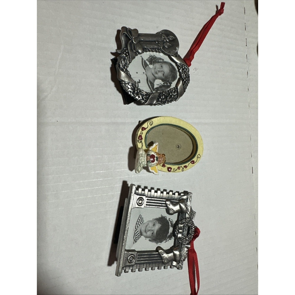 Lot Of 3 Picture Frame Ornaments Mixed Lot
